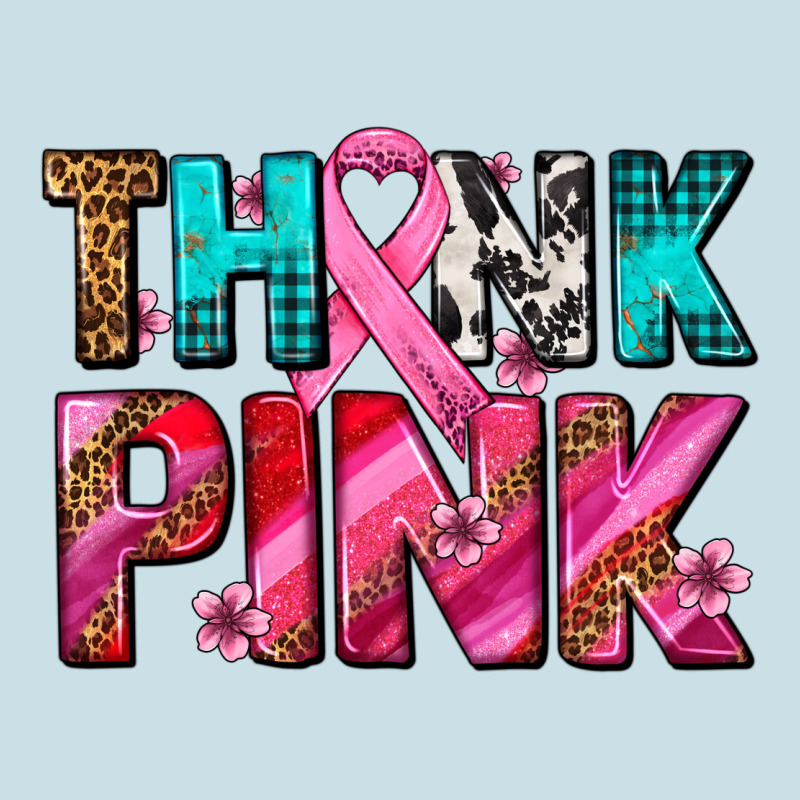 Think Pink Cancer Ribbon Ladies Tee by AdoDesignShop | Teevron