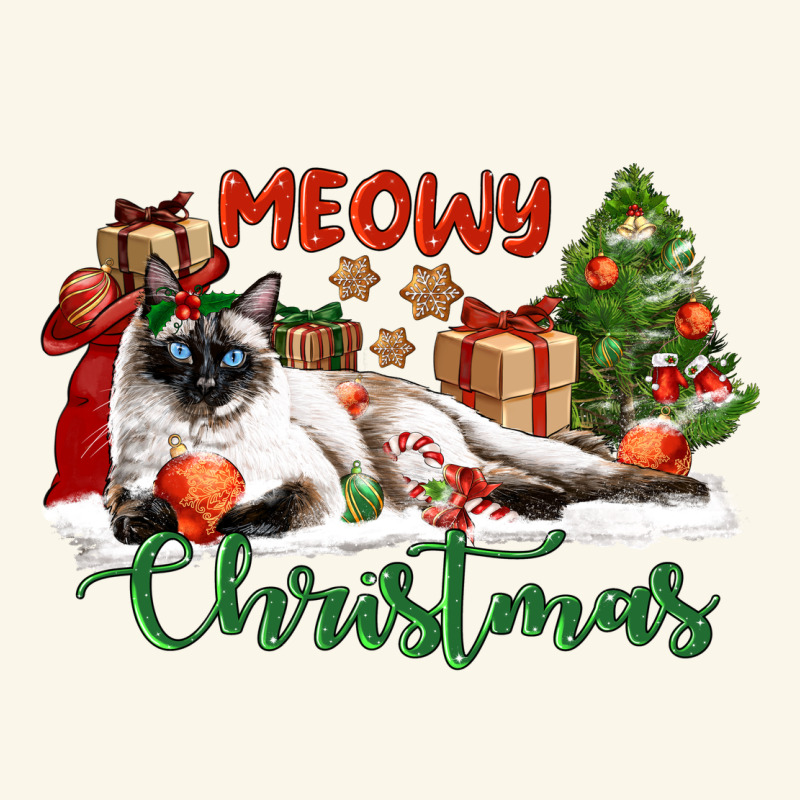 Siamese Cat Meowy Christmas Premium Hoodie by LillyAllenDesigns | Teevron