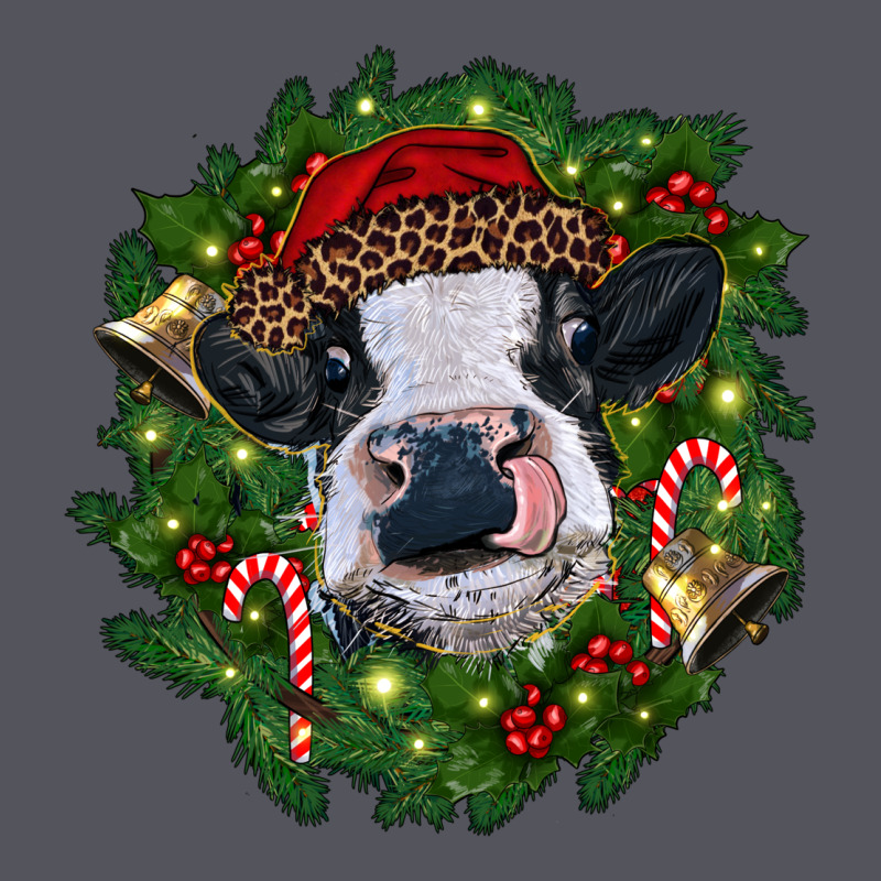 Heifer Cow With Christmas Wreath Vintage Hoodie by RanaPortraitStore | Teevron
