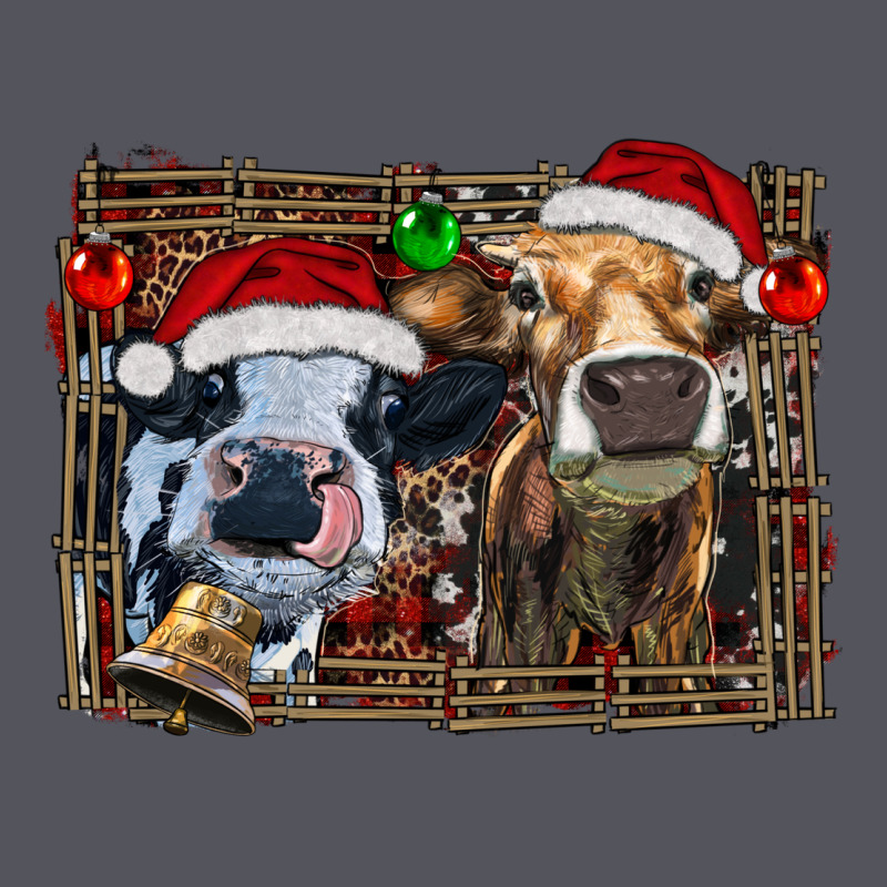 Christmas Heifers With Leopard And Cowhide Background Vintage Hoodie by RanaPortraitStore | Teevron