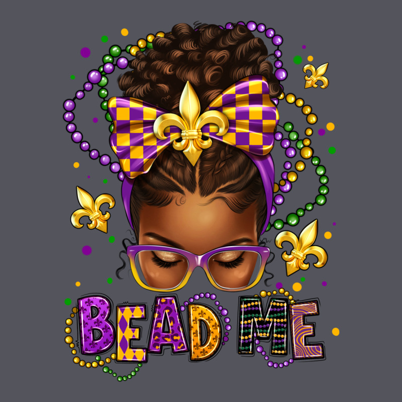 Bead Me Mardi Gras Afro Messy Bun Vintage Hoodie by texasbilliewilder | Teevron