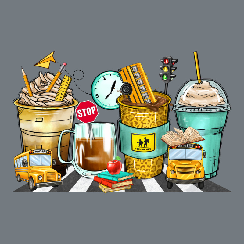 School Bus Coffee Cups Heavyweight Sweatshirt by Zillion Design Studio | Teevron
