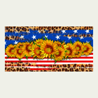 Usa Flag Sunflowers License Plate Urban Heavy Tee | Teevron