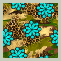 Camouflage Leopard Gemstone Seamless Pattern Long Sleeve Tee | Teevron
