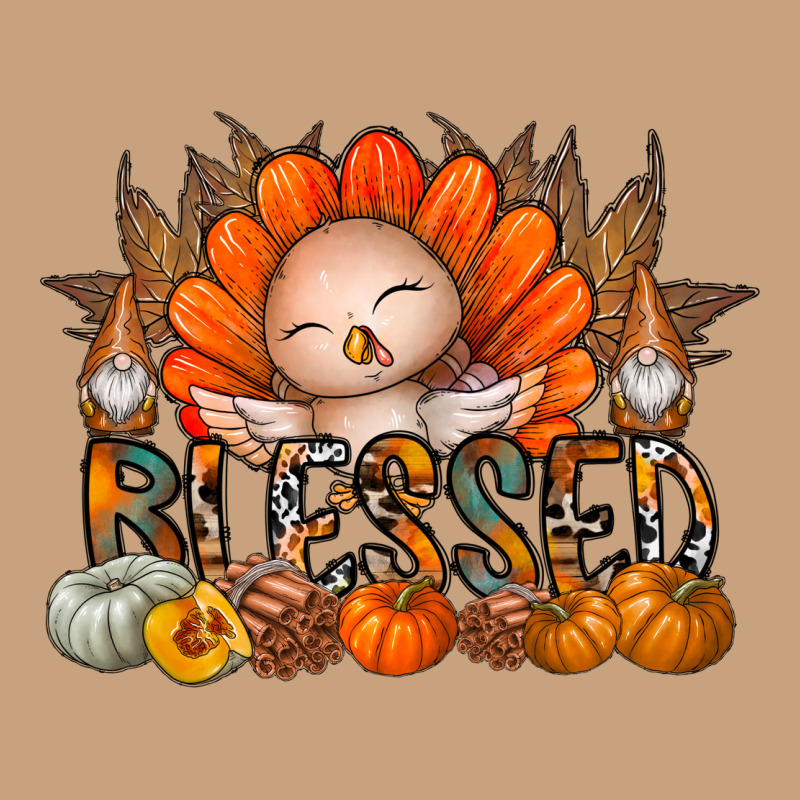 Thanksgiving Turkey Pumpkin Blessed Vintage Tee by CowhideDigitalArt | Teevron