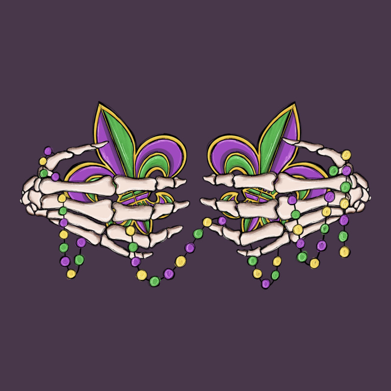Skeleton Hands Mardi Gras Heavyweight Hoodie by MaliasSmallBusiness | Teevron