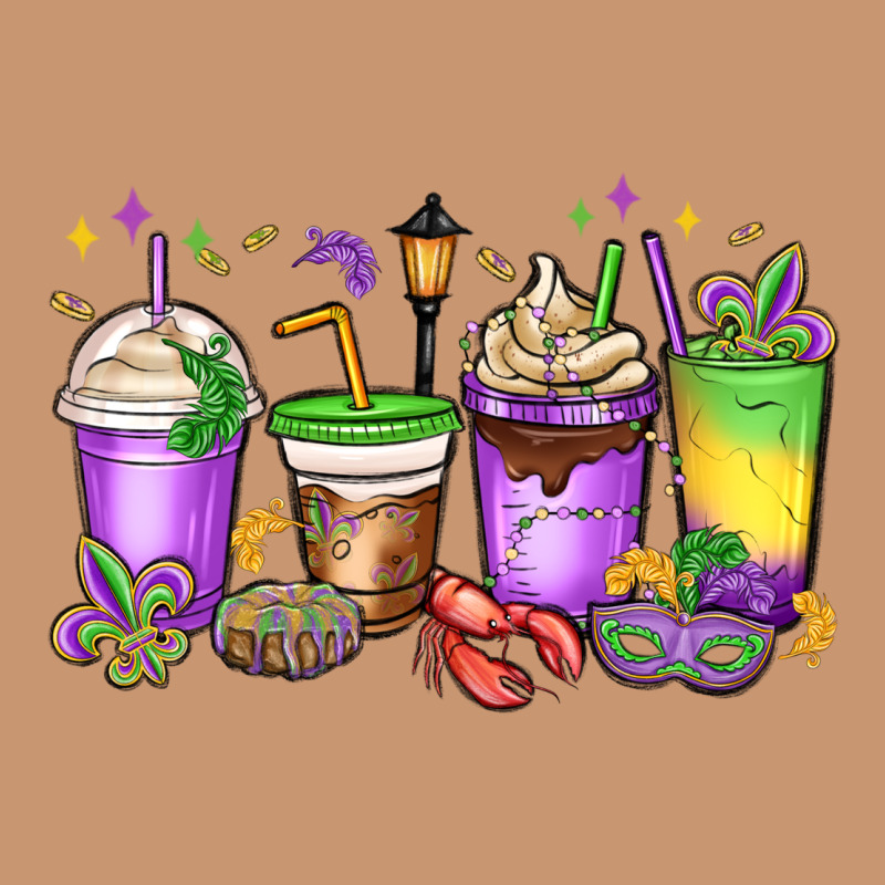 Mardi Gras Coffee Cups Heavyweight Hoodie by MaliasSmallBusiness | Teevron