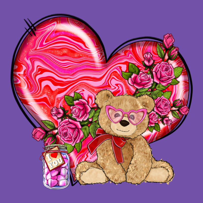 Valentines Heart With Bear Premium Sweatshirt by NancyCooperArtShop | Teevron
