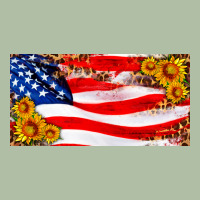 Usa Flag And Sunflower License Plate Urban Heavy Tee | Teevron