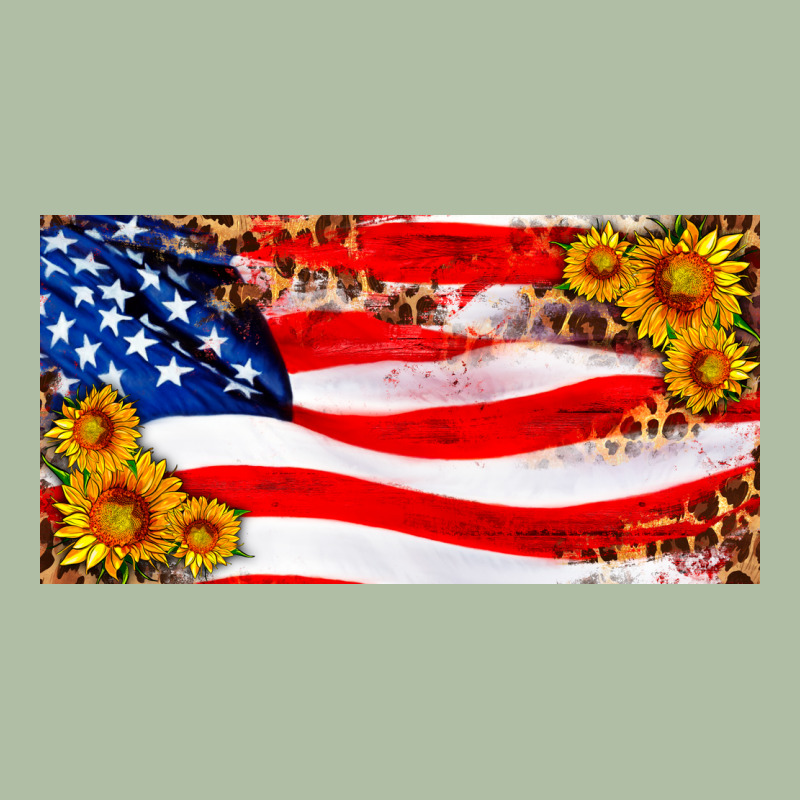 Usa Flag And Sunflower License Plate Urban Heavy Tee by HRA Design Shop | Teevron