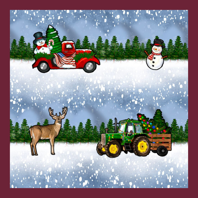 Christmas Snow Truck Seamless Pattern Long Sleeve Tee by BundleAndBundleShop | Teevron