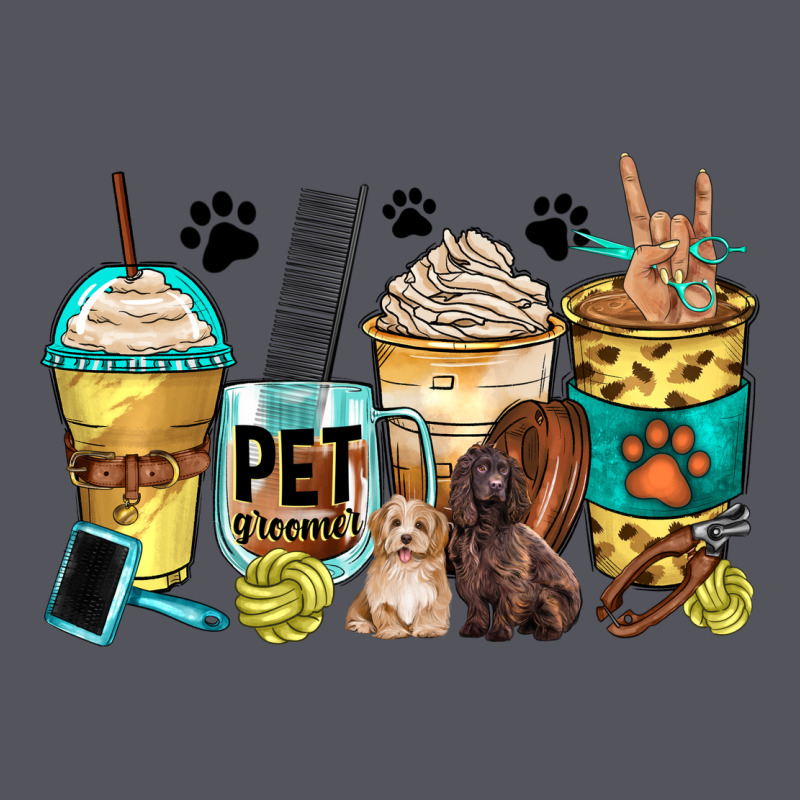 Pet Groomer Coffee Cups Vintage Hoodie by Zillion Design Studio | Teevron