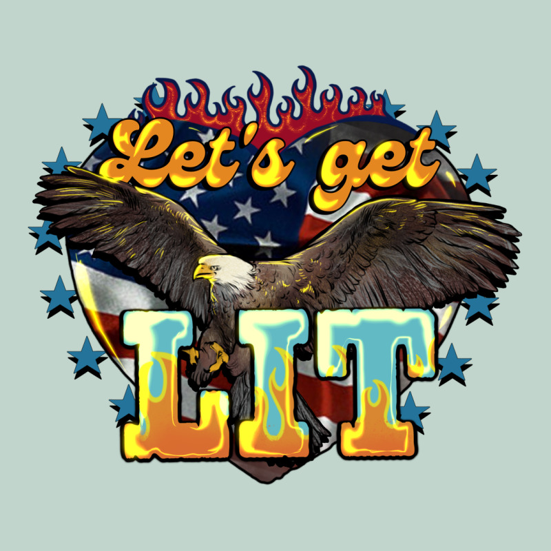 Lets Get Lit America Eagle Zipper Hoodie by NancyCooperArtShop | Teevron