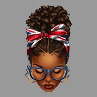 Union Jack Flag Afro Messy Bun Vintage Hoodie | Teevron