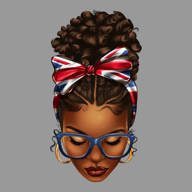 Union Jack Flag Afro Messy Bun Vintage Hoodie by texasbilliewilder | Teevron