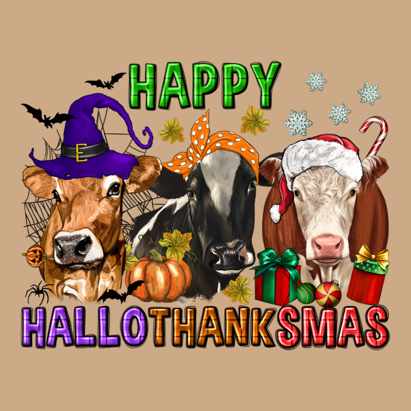Happy Hallothanksmas With Cow Vintage Hoodie by texasbilliewilder | Teevron