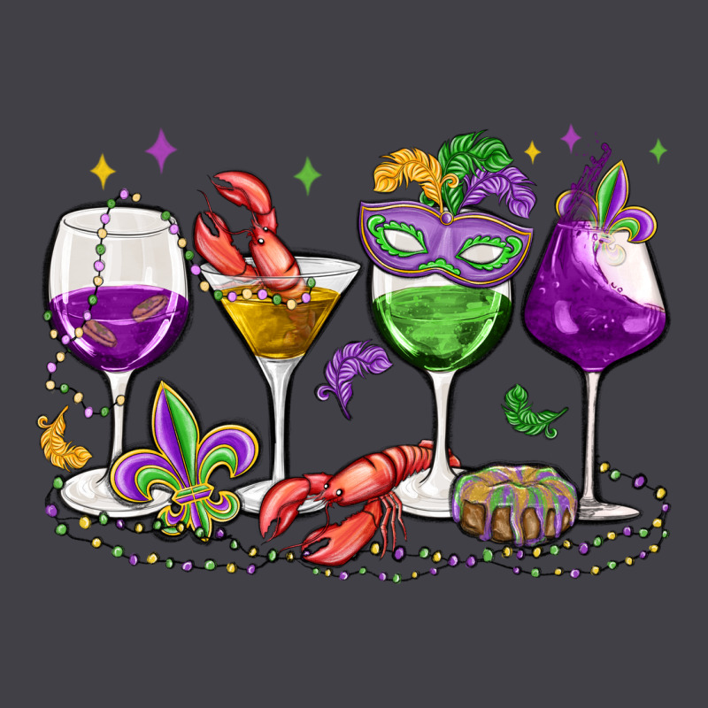Mardi Gras Wine Glasses Heavyweight Hoodie by MaliasSmallBusiness | Teevron