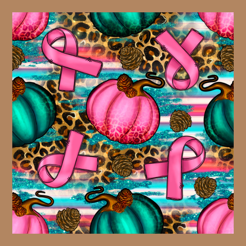 Breast Cancer Awareness With Pumpkins Seamless Pattern Long Sleeve Tee by BundleAndBundleShop | Teevron