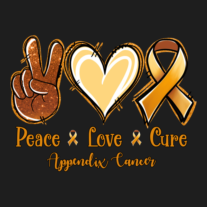 Peace Love Cure Appendix Cancer Heavyweight Hoodie by NancyCooperArtShop | Teevron