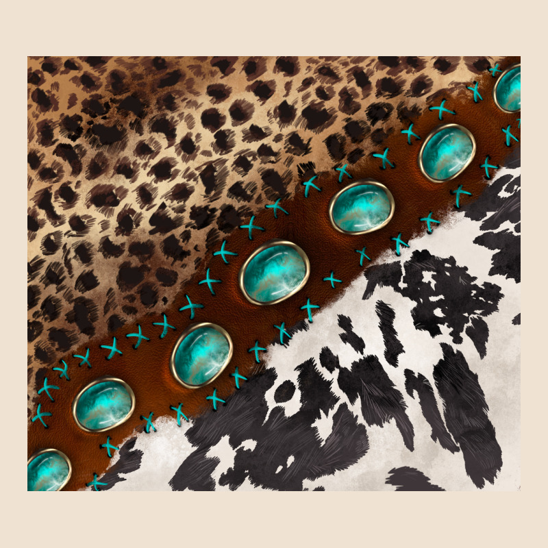 Leopard And Cowhide Gemstone Leather Urban Heavy Tee by BarkalooDesign | Teevron