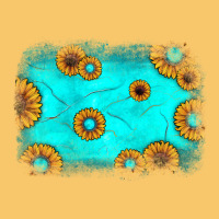 Turquoise Gemstone Sunflower Background Vintage Hoodie | Teevron