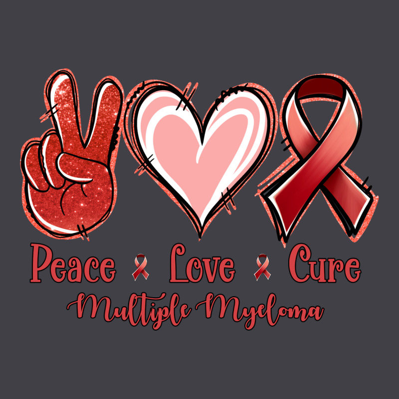 Peace Love Cure Multiple Myeloma Heavyweight Hoodie by NancyCooperArtShop | Teevron