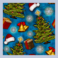 Christmas Trees And Bells Seamless Pattern Long Sleeve Tee | Teevron