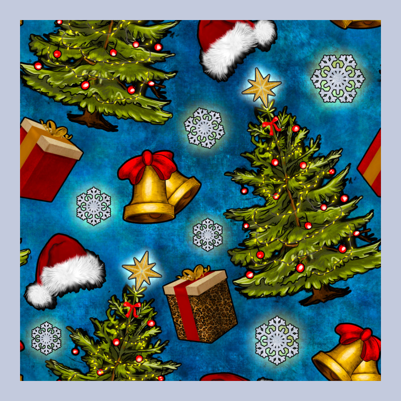 Christmas Trees And Bells Seamless Pattern Long Sleeve Tee by BundleAndBundleShop | Teevron