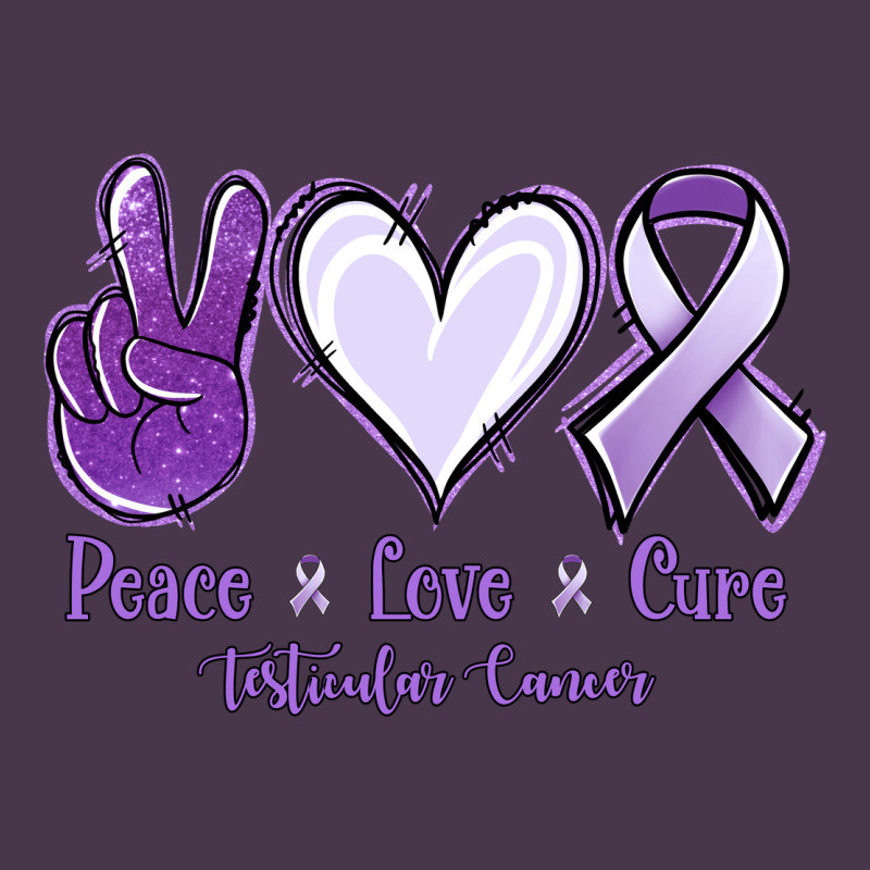 Peace Love Cure Testicular Cancer Heavyweight Hoodie by NancyCooperArtShop | Teevron