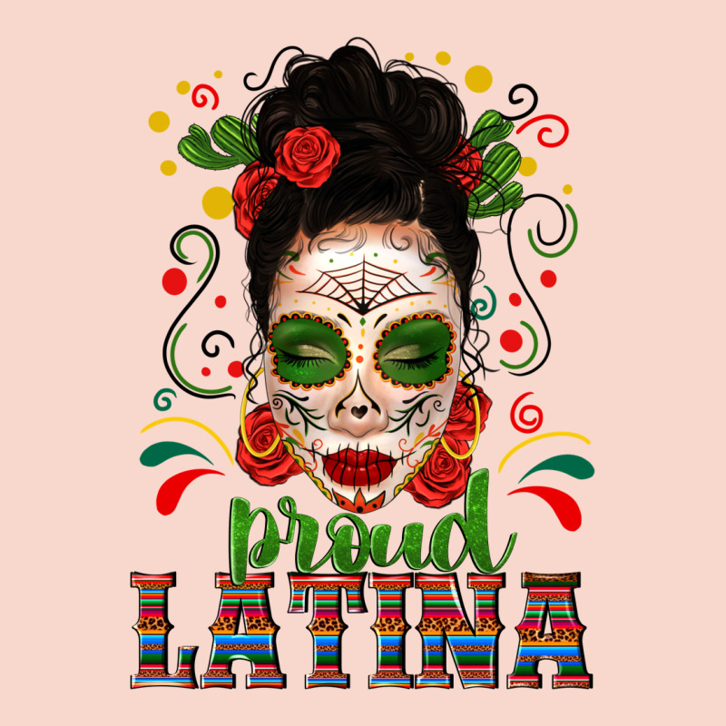 Proud Latina Skull Girl Messy Bun Urban Hoodie by texasbilliewilder | Teevron