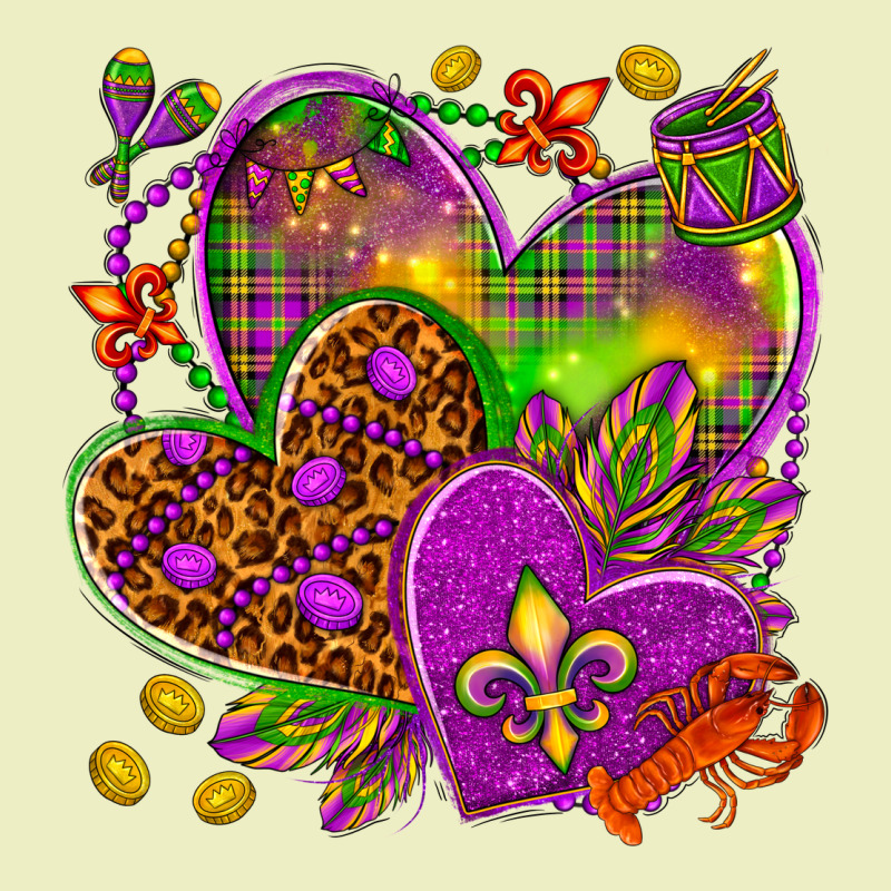 Mardi Gras Hearts Urban Hoodie by NancyCooperArtShop | Teevron