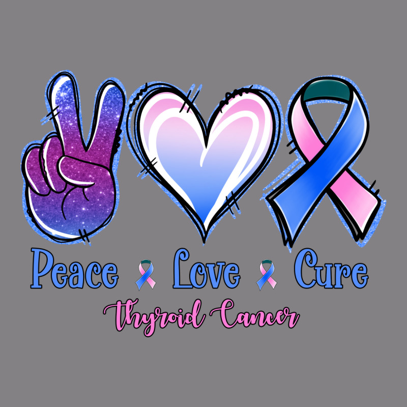 Peace Love Cure Thyroid Cancer Heavyweight Hoodie by NancyCooperArtShop | Teevron