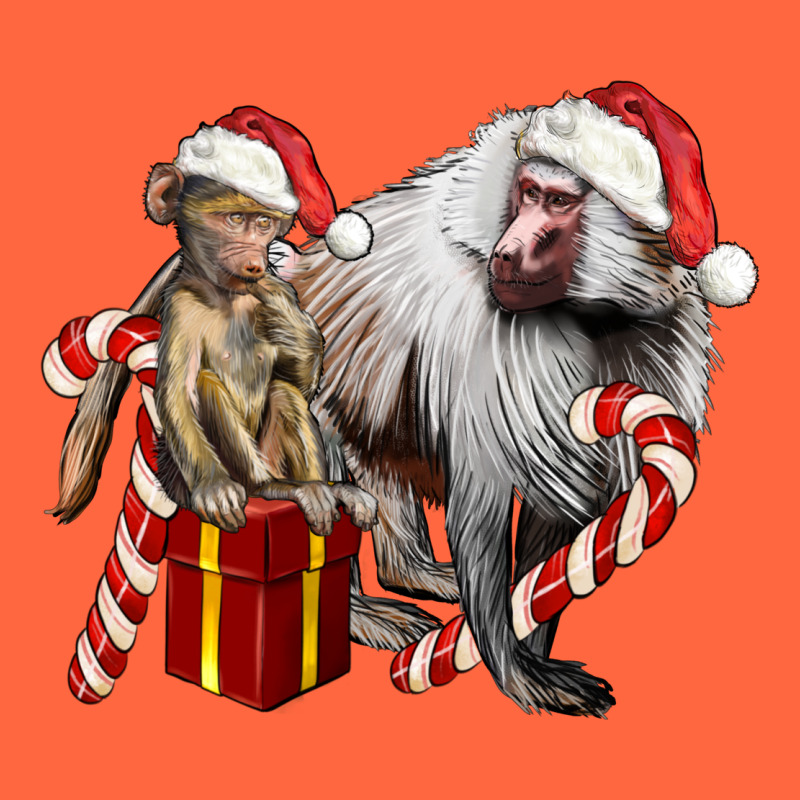 Christmas Baboon Baby And Mama Premium Hoodie by LillyAllenDesigns | Teevron
