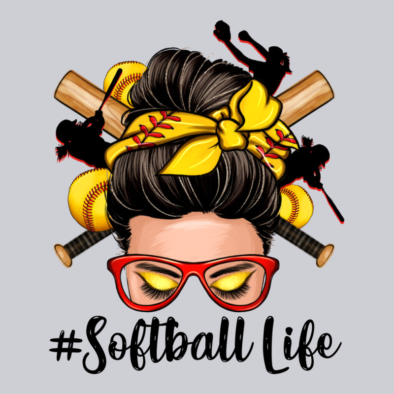 Softball Life Messy Bun Heavyweight Sweatshirt by Zillion Design Studio | Teevron