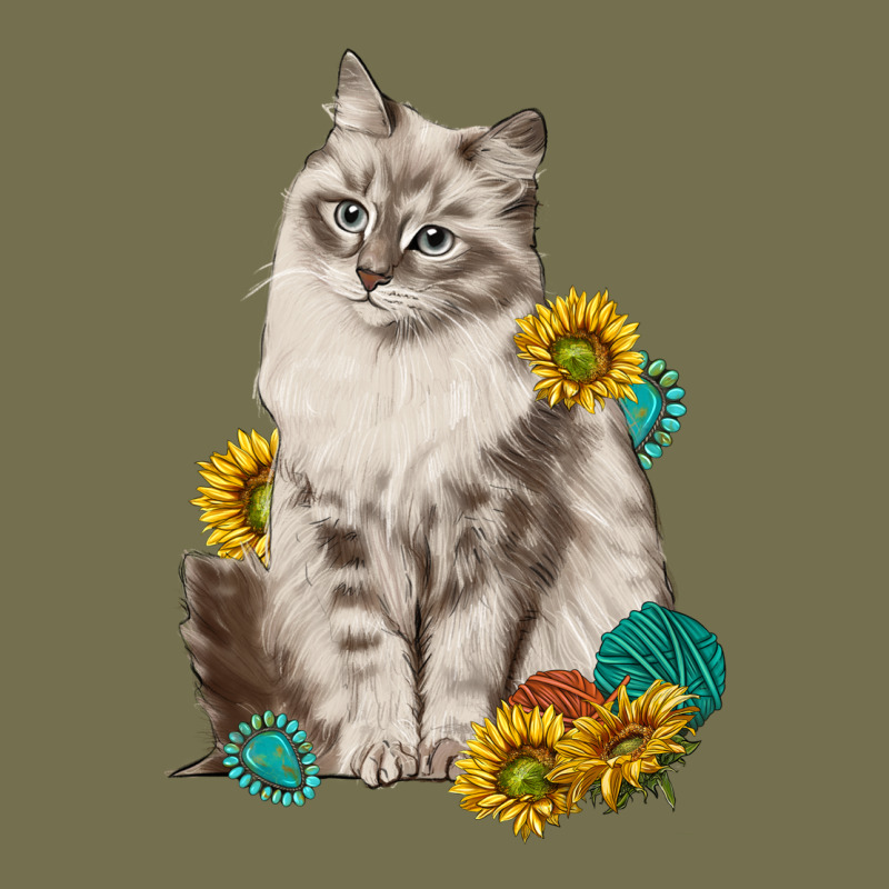 Siberian Cat Sunflower And Gemstone Vintage Hoodie by texasbilliewilder | Teevron