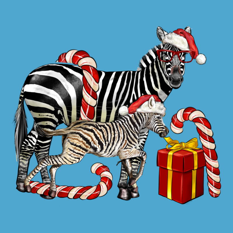 Christmas Zebra Baby And Mama Premium Hoodie by LillyAllenDesigns | Teevron