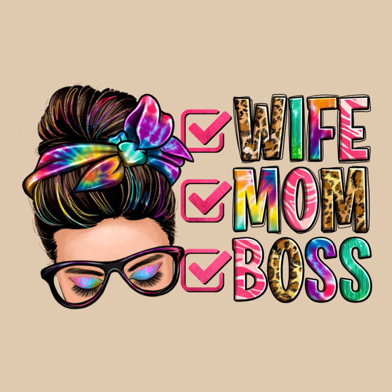 Wife Mom Boss Messy Bun Heavyweight Sweatshirt by Zillion Design Studio | Teevron