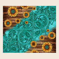 Tooled Leather And Sunflowers Zipper Hoodie | Teevron