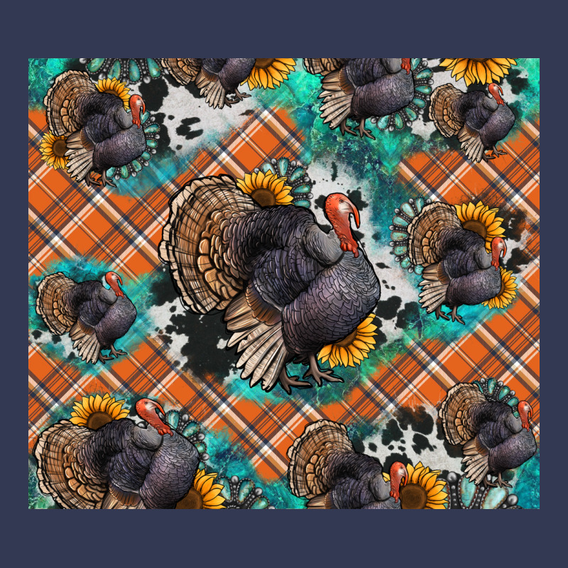 Thanksgiving Turkey Sunflower Turquoise Heavyweight Hoodie by NancyCooperArtShop | Teevron