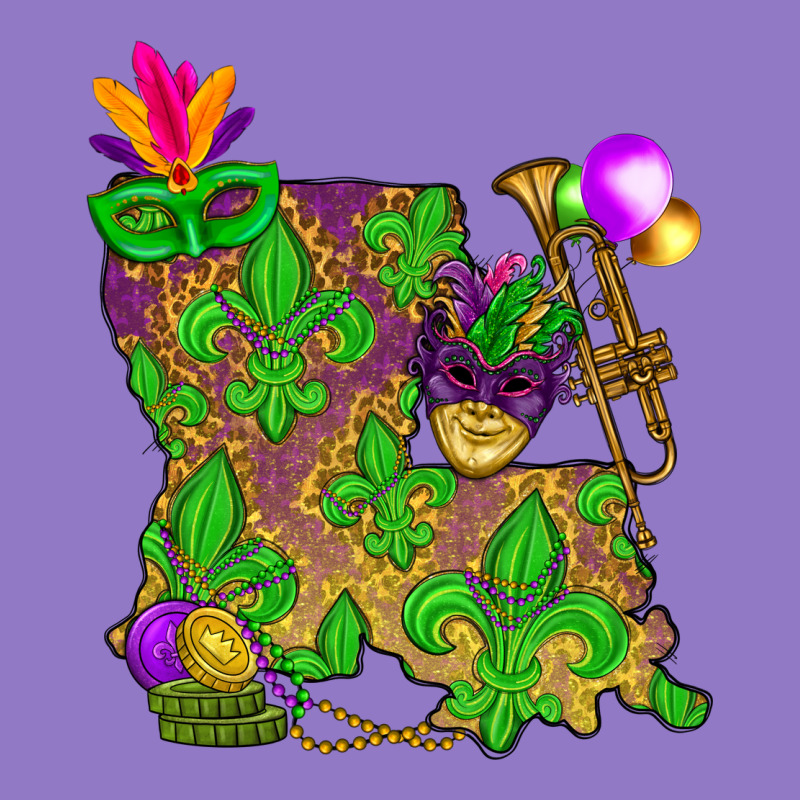 Louisiana Map Mardi Gras Urban Hoodie by NancyCooperArtShop | Teevron