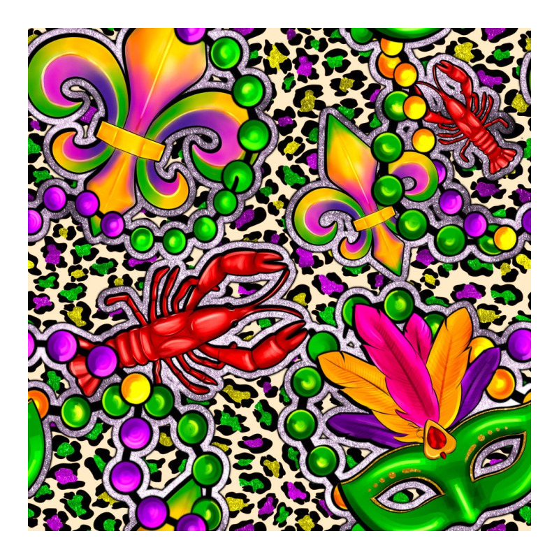 Mardi Gras Crawfish Leopard  Seamless Pattern Urban Heavy Tee by FaDigitalArtStudio | Teevron