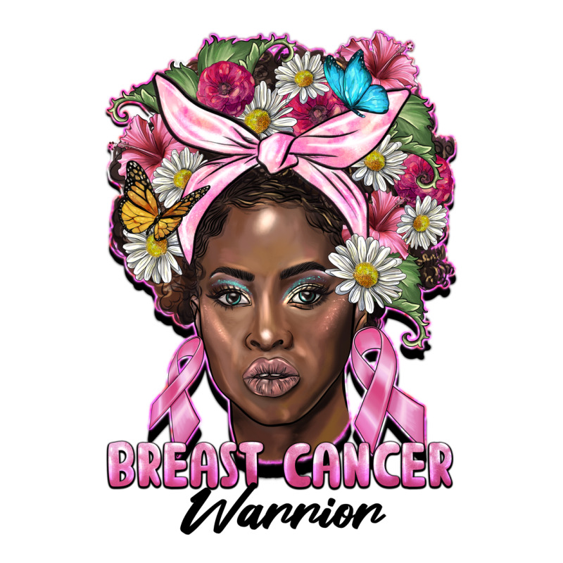Breast Cancer Warrior Black Woman Premium Tee by BarkalooDesign | Teevron
