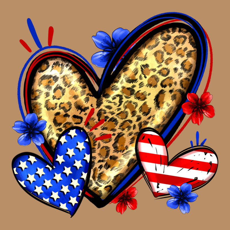 American Flag Heart Leopard Vintage Hoodie by Zillion Design Studio | Teevron