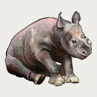 Baby Rhino Illustrations Zipper Hoodie | Teevron