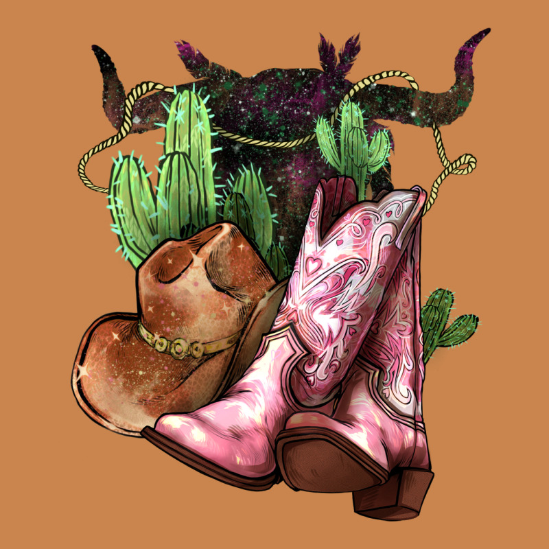 Cowgirl Boots Hat Horns Cactus Heavyweight Hoodie by NancyCooperArtShop | Teevron