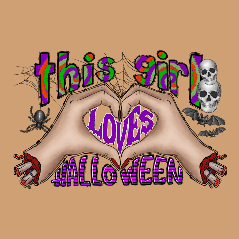 This Girl Loves Halloween Vintage Tee by CowhideDigitalArt | Teevron