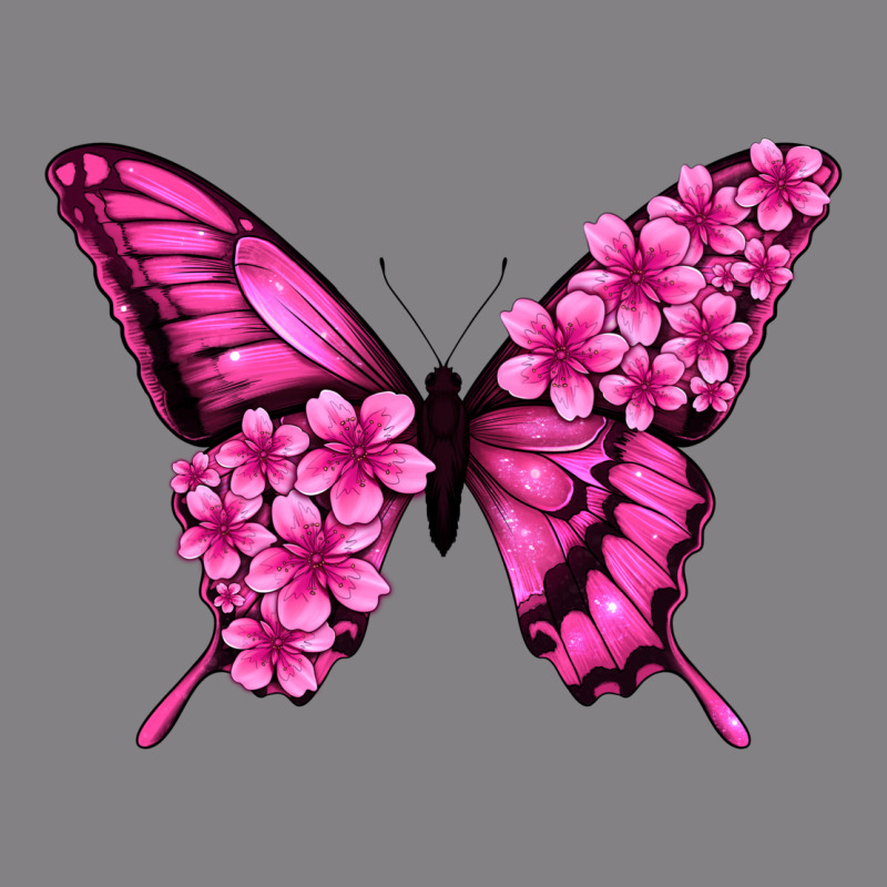 Floral Pink Butterfly Heavyweight Hoodie by NancyCooperArtShop | Teevron