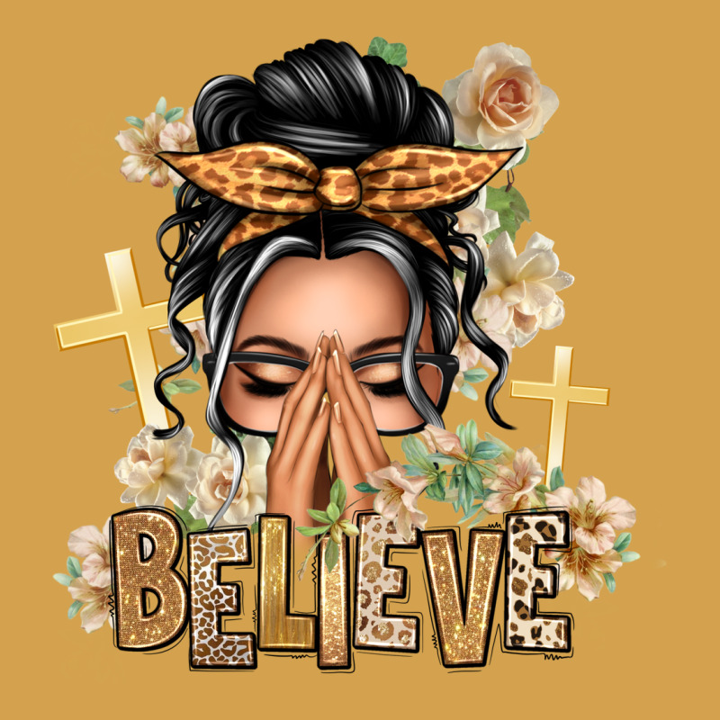 Gray Hair Believe Praying Caucasian Messy Bun Urban Hoodie by texasbilliewilder | Teevron