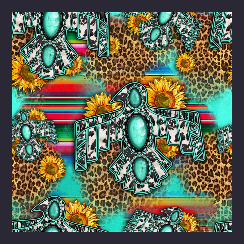 Western Turquoise Thunderbird Seamless Pattern Vintage Tee by HRA Design Shop | Teevron