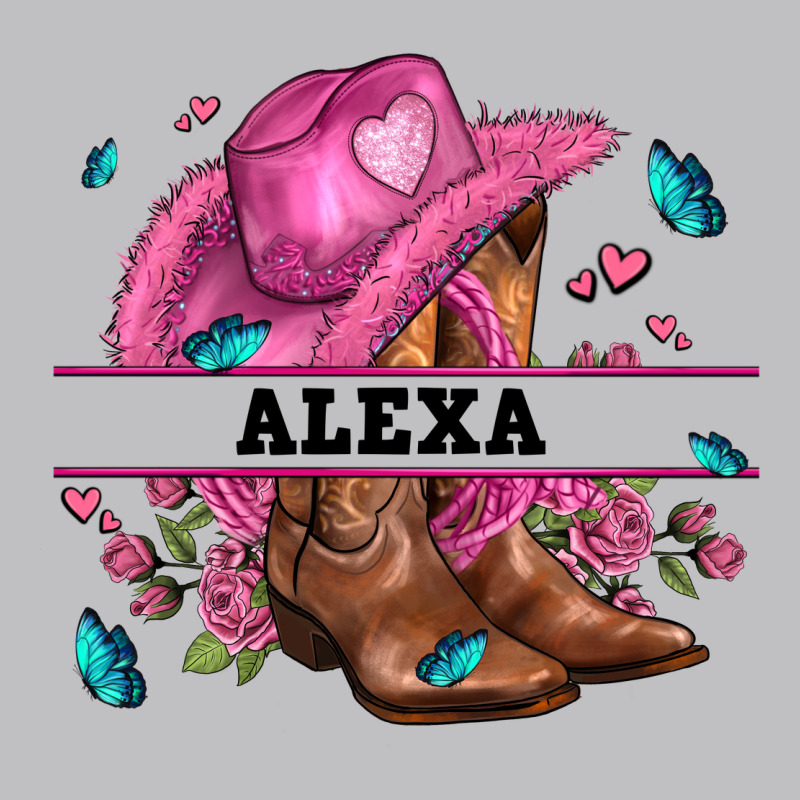 Pink Costom Name Cowgirl Hat And Roses Long Sleeve Tee by AdoDesignShop | Teevron